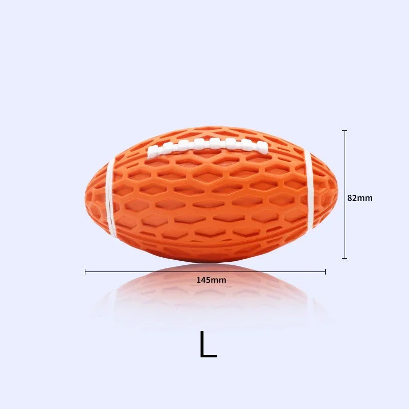 Rubber Pet Dog Toy Rugby Football Squeaky Sounding Ball Teeth Cleaning Chew Toy Interactive Play Pet Supplies Accessories